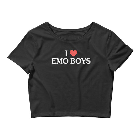 I Love Emo Boys Crop Tee